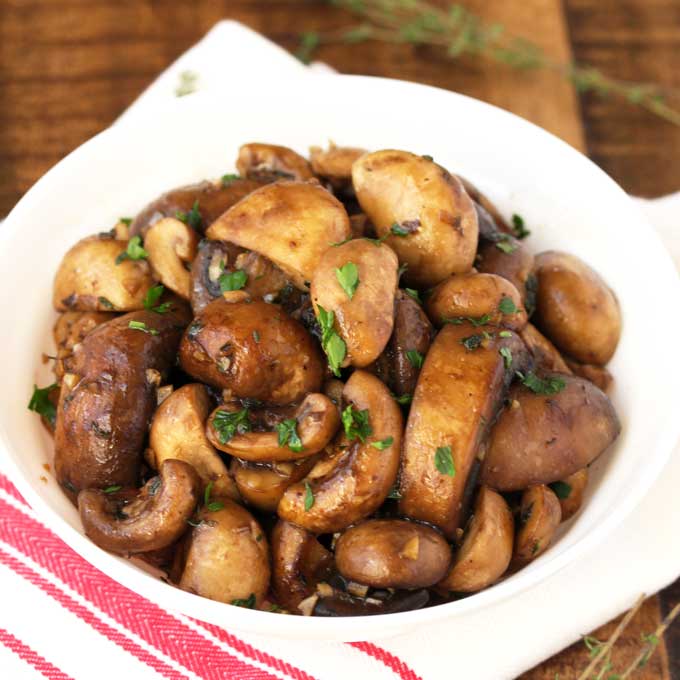 Side of sauteed mushrooms for two